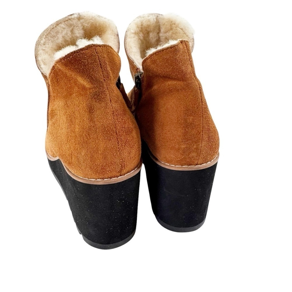 NWT Eileen Fisher Chalet Suede Wedge Bootie Chestnut Size 8.5 - Picture 3 of 14
